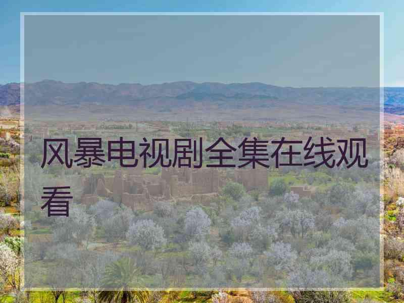 风暴电视剧全集在线观看 风暴电视剧全集在线观看