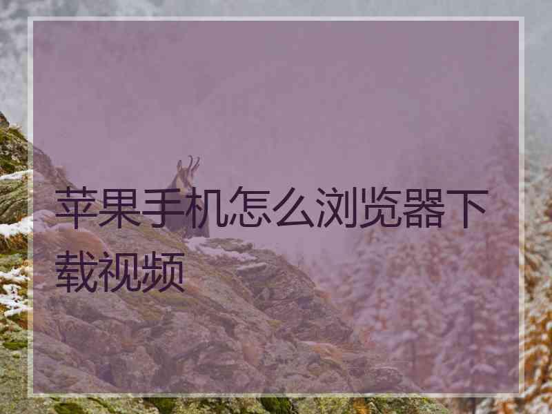 苹果手机怎么浏览器下载视频 苹果手机怎么浏览器下载视频