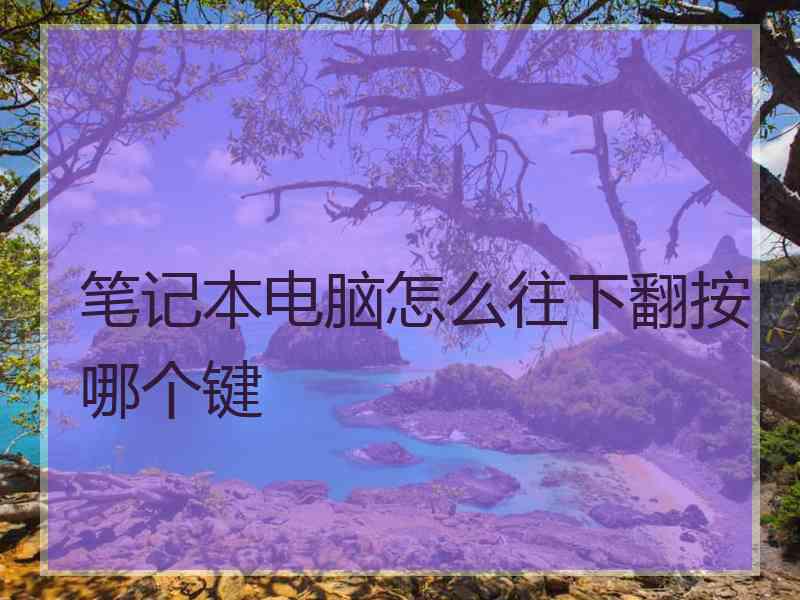 笔记本电脑怎么往下翻按哪个键