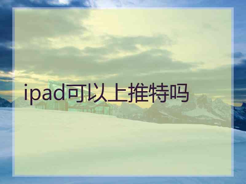 ipad可以上推特吗
