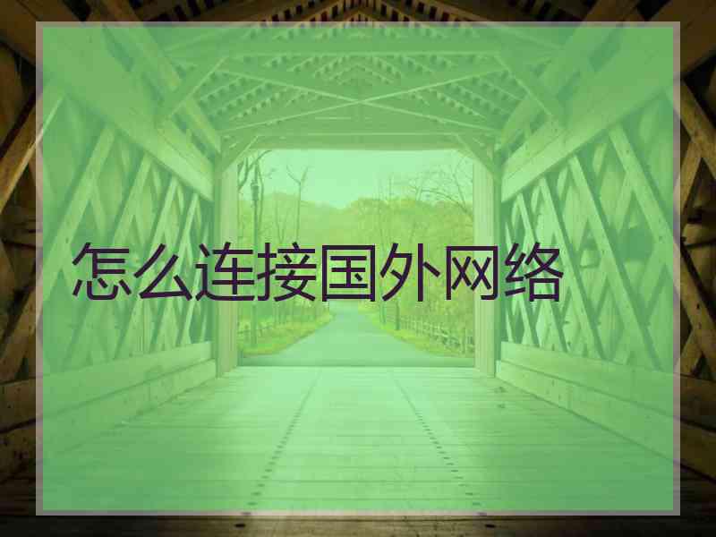 怎么连接国外网络