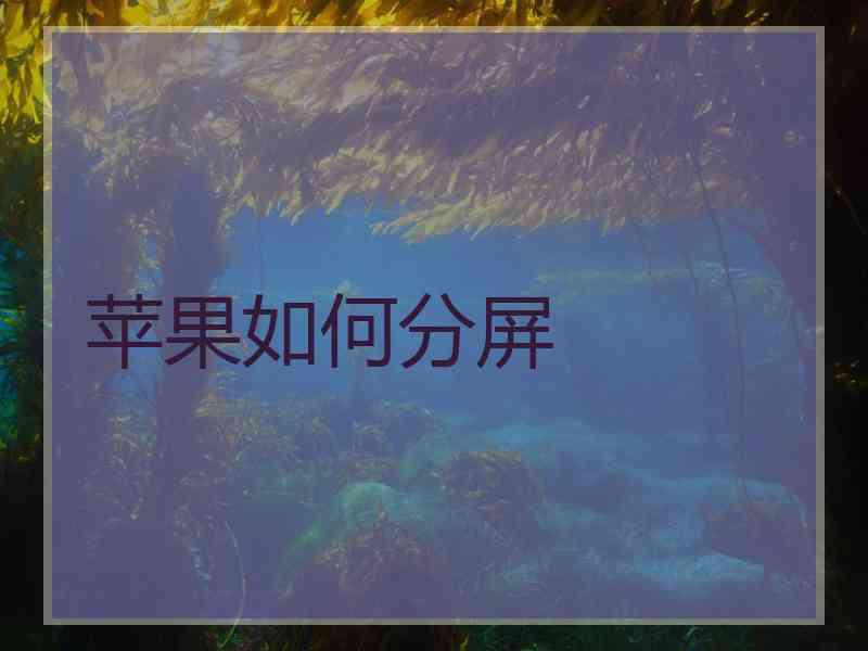 苹果如何分屏
