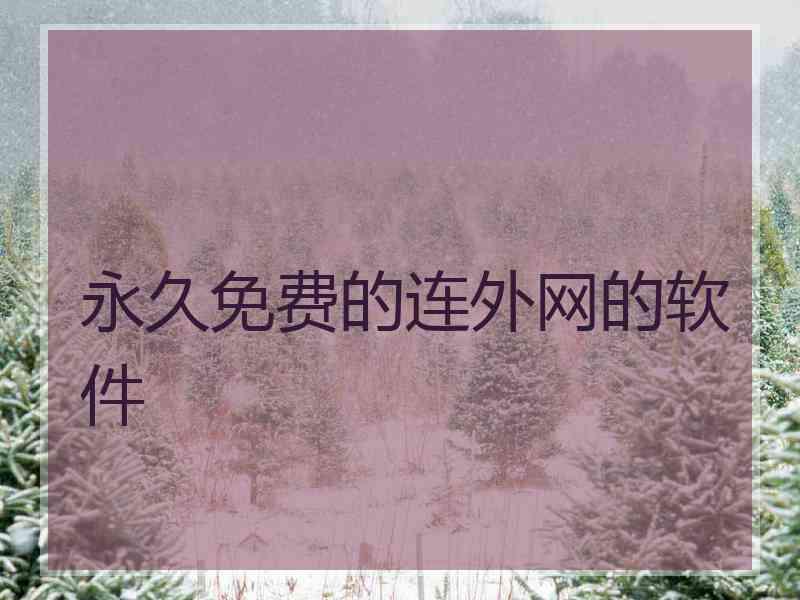 永久免费的连外网的软件