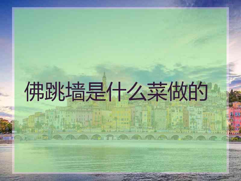 佛跳墙是什么菜做的