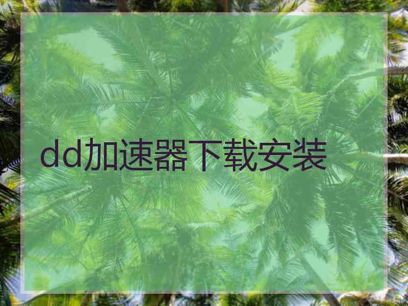 dd加速器下载安装