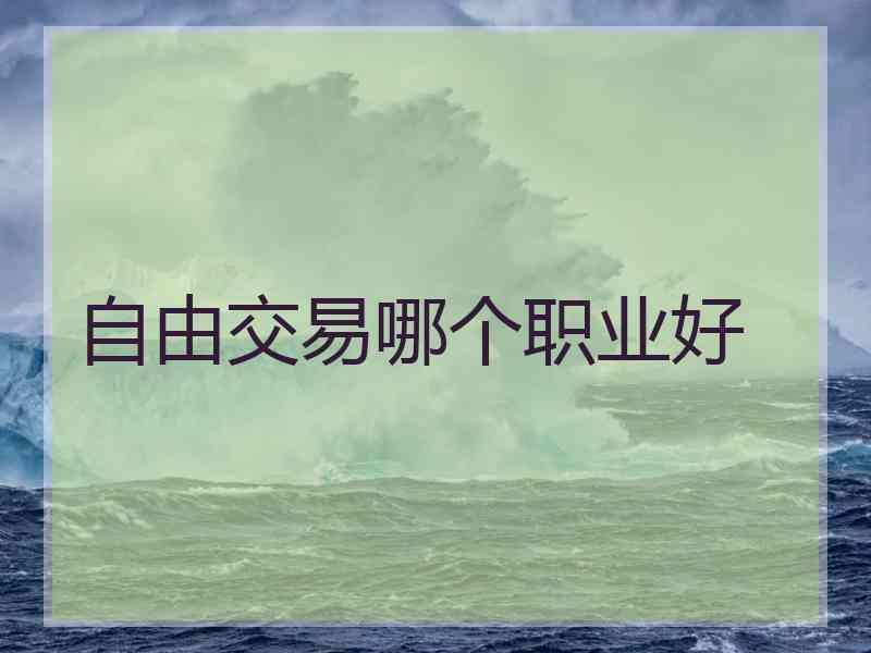 自由交易哪个职业好