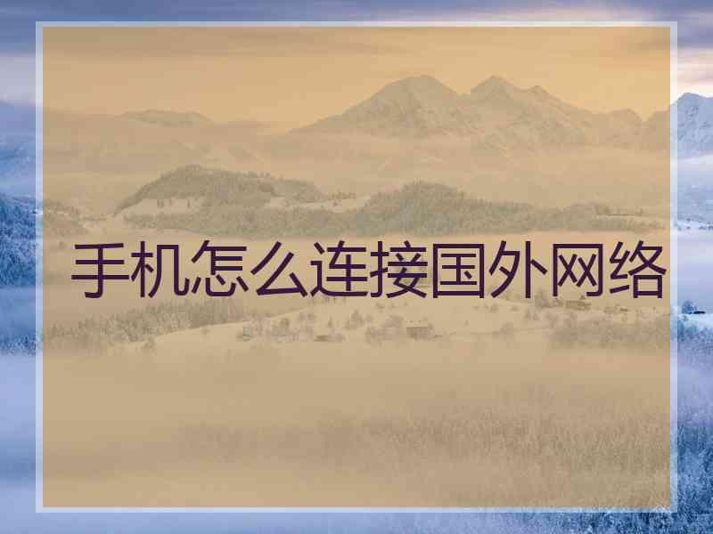 手机怎么连接国外网络