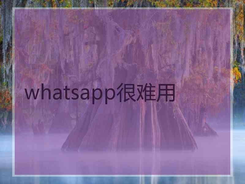 whatsapp很难用