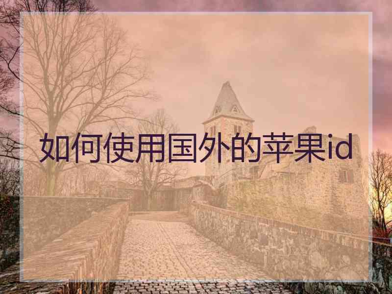 如何使用国外的苹果id
