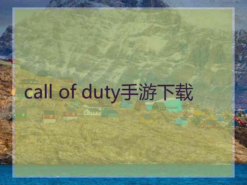 call of duty手游下载