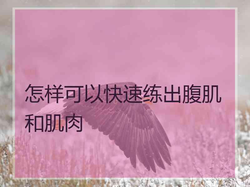 怎样可以快速练出腹肌和肌肉