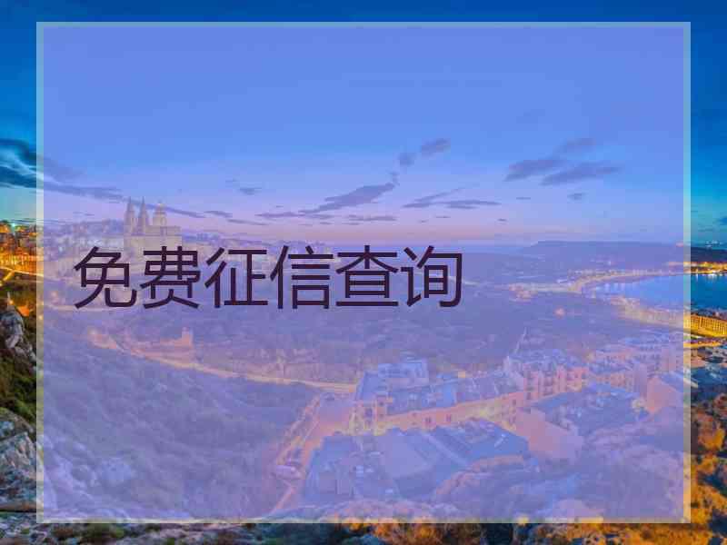 免费征信查询