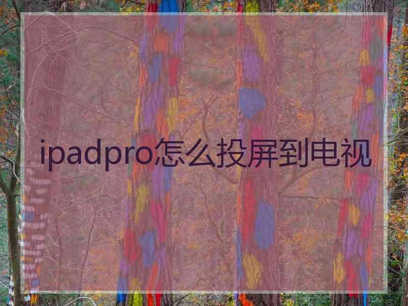 ipadpro怎么投屏到电视