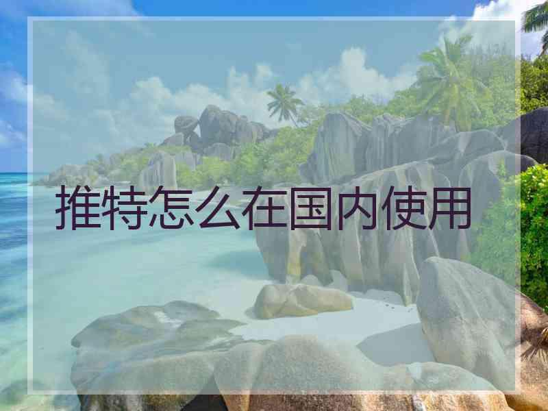 推特怎么在国内使用
