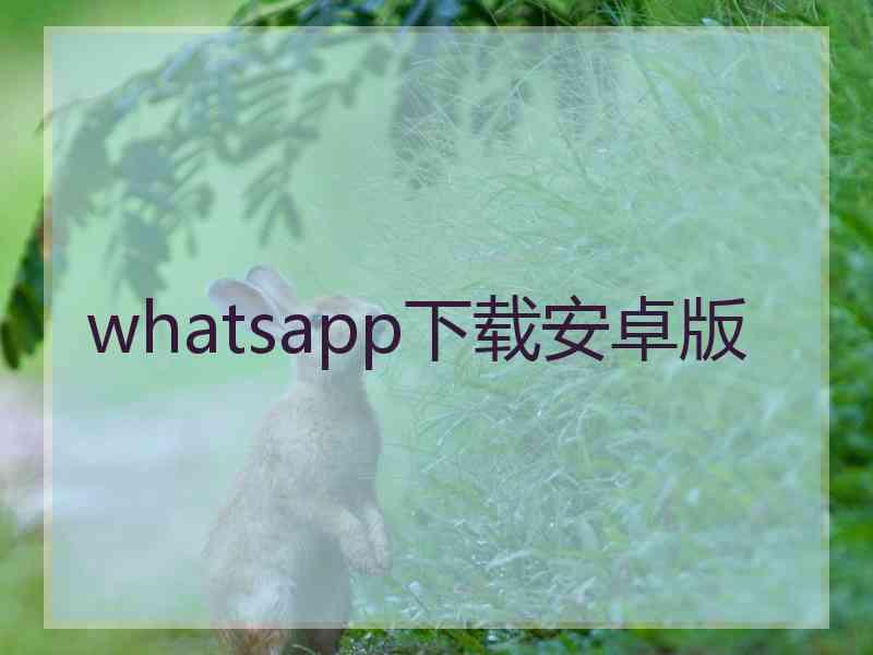 whatsapp下载安卓版