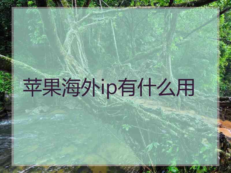 苹果海外ip有什么用
